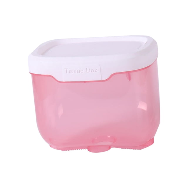 Caja de almacenamiento de pañuelos faciales con soporte para papel de pared, autoadhesiva Rosa
