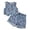 R945/Light Blue, variant on Vividxx Girls Outfit Set Casual Embroidered Cherry Vest With High Waist Loose Fit Denim Shorts Two Piece Summer Clothes For Girls