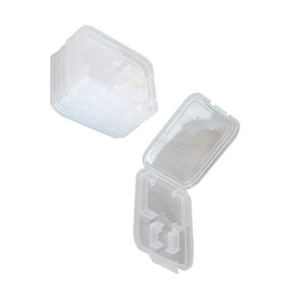 CIMAXIC 5Pack Clear Rectangular PP Plastic Memory Case Holder for Micro Card