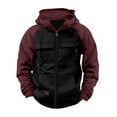 thumbnail image 1 of KIHOUT Zip up Hoodie Men Full Zip Long Sleeve Sweatshirt Tactical Hooded Drawstring Pullover with Multi Pocket Workout Jacket, 1 of 8