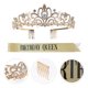 thumbnail image 2 of KAKOWELY Corona decorativa de cumpleaños con banda, kit de tiara de diamantes de imitación para fiesta, suministros para fiestas, 2 of 5