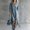 Sea Blue, variant on Morttic Women's Lapel Half Zip Front Long Sleeve Asymmetric Fringe Hem Loose Bohemian Casual Vacation Shirt Maxi Dress White,S