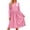 Pink, variant on Bosfbaoi Dresses for Women Round Neck Long Sleeve Striped High Waist Flowy Midi Dress