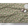 thumbnail image 3 of Soimoi Green Rayon Fabric Leaves,Insect & Floral Artistic Print Sewing Fabric BTY 42 Inch Wide, 3 of 3