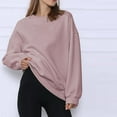 thumbnail image 2 of FNFYFH Fleece Sweatshirts for Women 2025 Plus Size Solid Pullover Causal Long Sleeve Crewneck Workout Sweatshirt Fall Winter Womens Loose Fit Tops Navy S-5XL Clearance Deals, 2 of 5