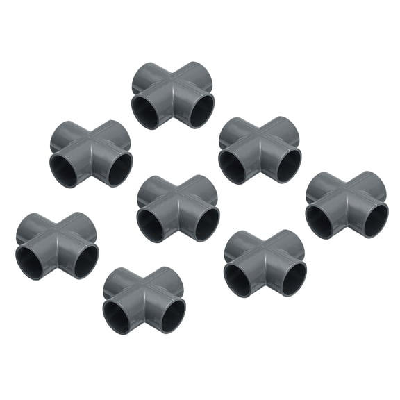 Uxcell Conduit Coupler Elbow Pipe Fittings 40mm 4-Way Connectors for Hose Electrical Conduit Gray Pack of 8