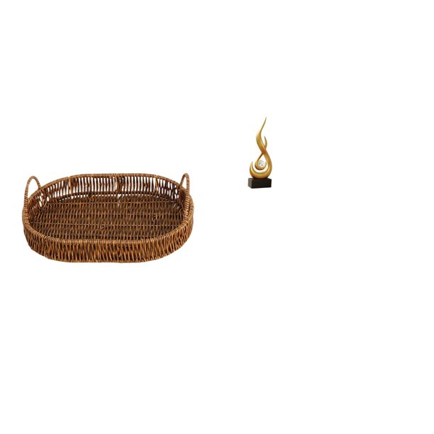 Cesta De Mimbre Tejida, Frutero, Organizador De Cocina, Cestas De Ratán Tejidas A Mano Para El Hogar, Estatua Abstracta De Fuego, Adorno De Escritorio, Recuerdo Artesanal, Figura De Llama De