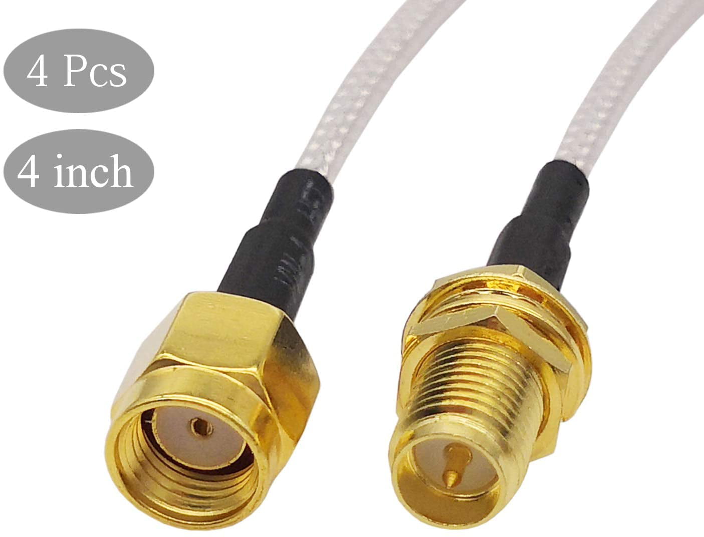 RP-SMA Extension Cable Pigtail RP SMA Male to Female WiFi Antenna Cable RF RG316 Coaxial Coax Jumper FPV RPSMA Antenna Wire 2 Pcs 4 inch