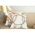 thumbnail image 2 of Ambesonne Sports Throw Pillow Cover 2 Pack, Baseball Ball Pattern, 24", Cream Red, 2 of 7