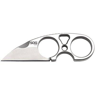 SOG Snarl Fixed Blade JB01K-CP - Satin Polished 2.3 Blade, Stainless Steel Handle, Hard Molded Nylon Sheath, Neck/Boot