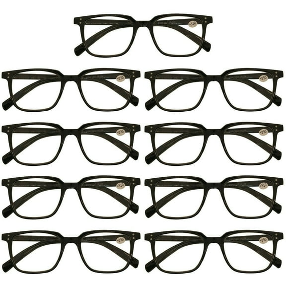 9 Packs Mens Womens Unisex Oval Frame Reading Glasses Blue Light Blocking Readers 1.00