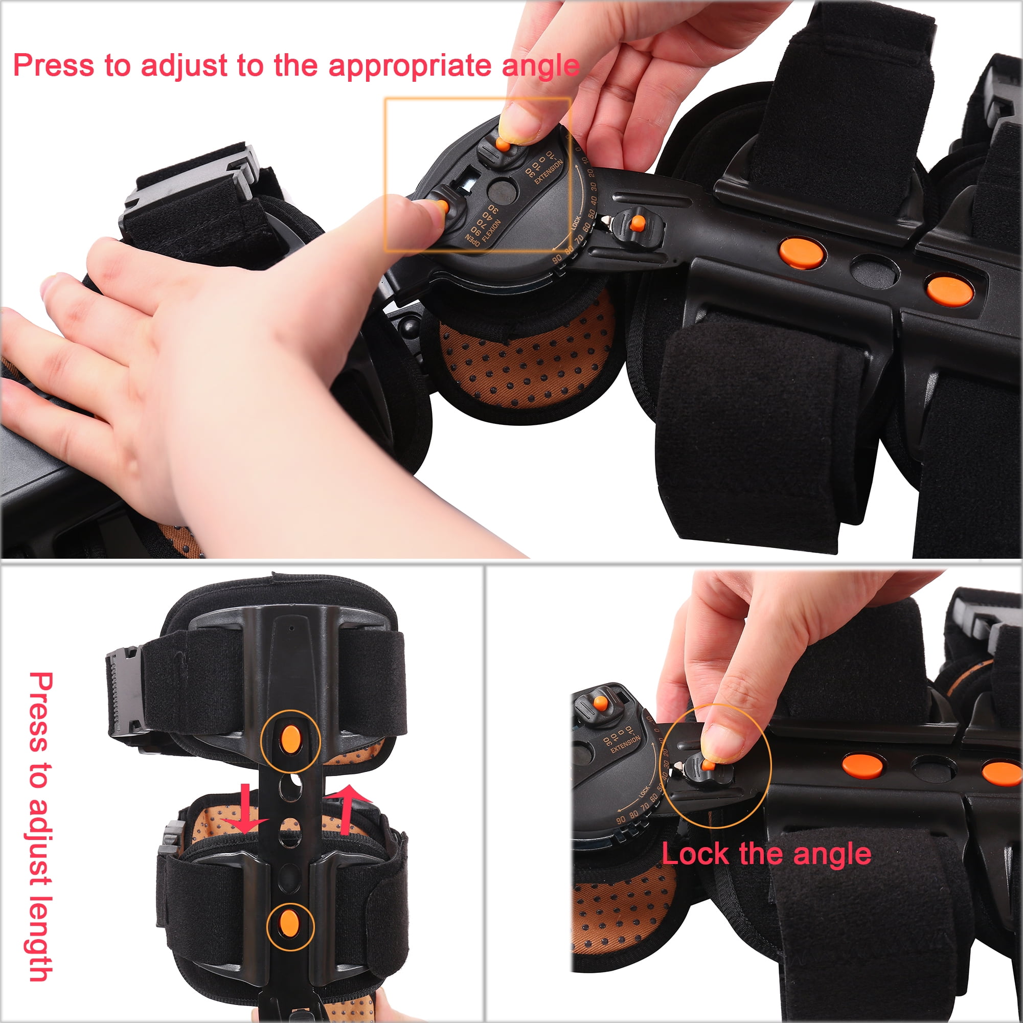 Hinged ROM Knee Brace,Unloader Knee Brace,Knee Immobilizer Brace,ACL, MCL and PCL Injury, Adjustable Orthopedic Support Stabilizer After Surgery