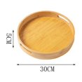 thumbnail image 2 of Versatile Round Bamboo Serving Tray with Handles Durable Storage Solution for Home, Kitchen, and Parties, 2 of 9