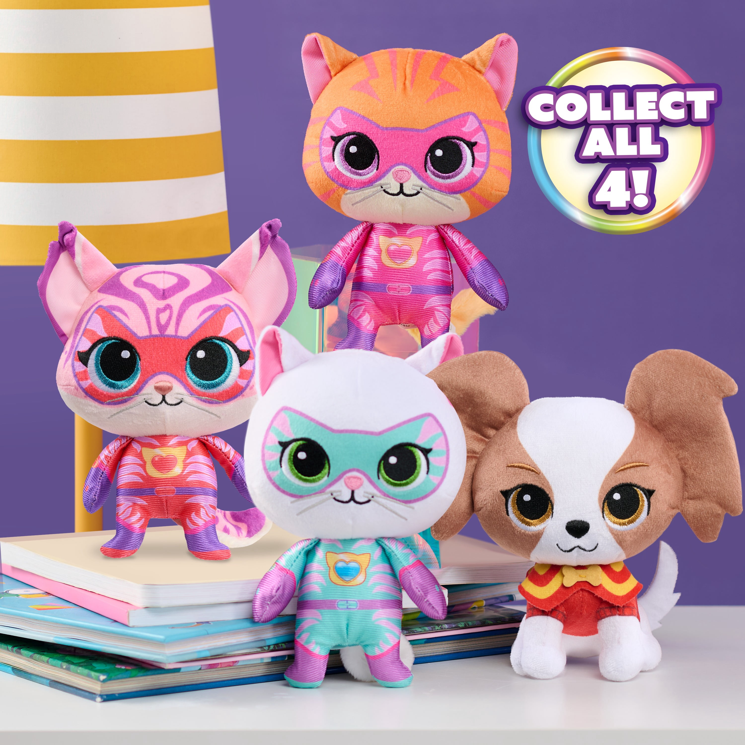 Disney Jr. SuperKitties Willa Small Plush Stuffed Animal with Glitter Eyes and Embroidered Details, , Ages 3+
