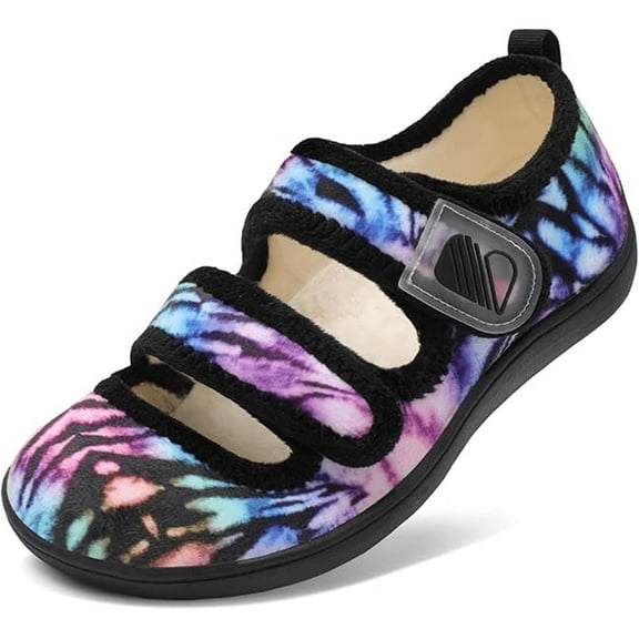 Barerun Womens Slippers Wide House Shoes Adjustable Diabetic Shoes