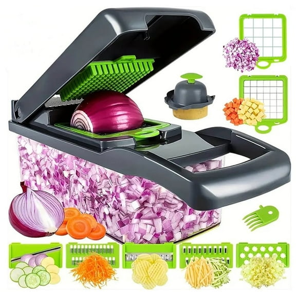 14 in 1 Multifunctional Vegetable Chopper Onion Chopper Handle Food Grate Food Chopper Kitchen Vegetable Slicer Dicer Cut