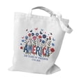 thumbnail image 2 of Beautynvta 250th Anniversary Canvas Tote, Reusable Grocery Bag, 4th July Print Shoulder Bag for Shopping, Beach, 2 of 8