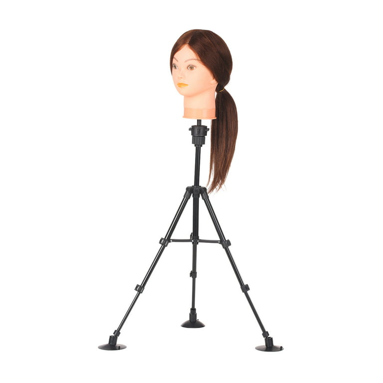 Wig Stand Tripod With Suction Cups Mini Adjustable Mannequin Head Stand  Manikin Head Tripod Stand Portable Cosmetology Hairdressing Training  Mannequin