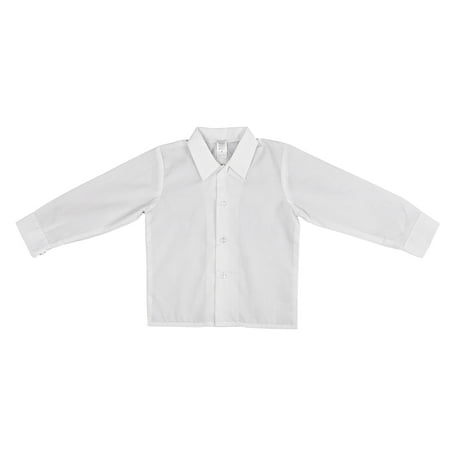 

Avery Hill Boys Long Sleeved Simple Dress Shirt in Ivory or White (Baby Toddler & Little Boys)