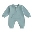 thumbnail image 1 of Baby Boy Romper with Pocket in Solid Color and Long Sleeves, 1 of 9