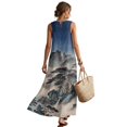 thumbnail image 2 of Xoenoiee Mountain Pine Tree Sunset Print Summer Dresses for Women 2026, Vacation Outfits Casual Sleeveless Sundress Resort Wear, Cotton Linen Lightweight Maxi Dress with Pockets, 4XL, 2 of 7