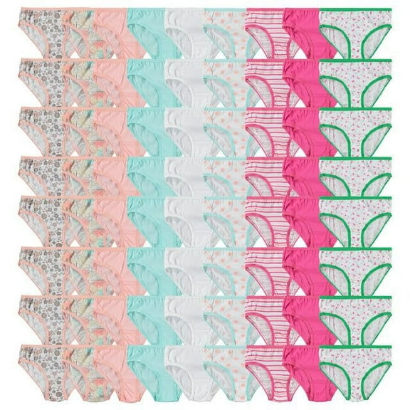 BILLIONHATS 72 Pieces Wholesale Bulk Girls Cotton Colorful Panties Underwear Children, Mixed Assorted Sizes 4-14