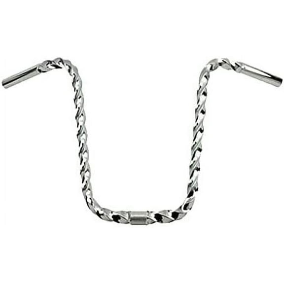 Chrome 15" All Square Twisted bike Handlebar 25.4mm. Bicycle Handlebar, Bike handle bar.