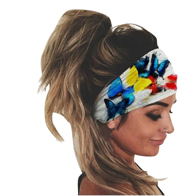Diadema HUOGUO Sport de secado rápido con estampado de mariposas