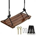thumbnail image 3 of Qiyester Wooden Swing Seat Waterproof Hanging Tree Swings Set Indoor Outdoor Height Adjustable for Children Adult Kids, 3 of 10