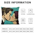 thumbnail image 5 of Shangniulu Kissing Couple Pop Art Style Romantic Valentines Day Theme Comic and Passion, Decorative Square Pillow Case, 5 of 5