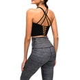 thumbnail image 4 of Sujetador Sin espalda Seitruly Top corto deportivo de yoga negro talla 4, 4 of 6