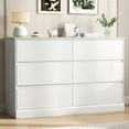 thumbnail image 5 of White Dressers Bedroom Dresser 6 Drawer Storage Chest of Drawers Double Dresser Storage Side Cabinet Room Furniture for Bedroom Living Room, 5 of 13