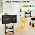 thumbnail image 2 of RTVR Rolling Floor TV Cart Stand with Wheels for up to 86 inch Screens, Heavy Duty Conner TV Mount Stand, Black, 2 of 6