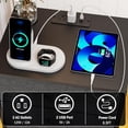 thumbnail image 4 of Night Stand Set of 2, Led Nightstands with Charging Station and Remote Control, Modern Bedside Table with Fabric Drawers Wooden End Tables for Bedroom Small Spaces (3 Drawers, Black), 4 of 17