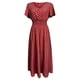thumbnail image 3 of WILLBEST Vestidos Cortos Para Mujer, Vestido De Verano Para Mujer 2024, Vestido Bohemio Con Vuelo, Elegante Vestido De Manga Corta Con Cinturón, Vestido Maxi Para Vacaciones En La Playa, 3 of 3