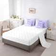 thumbnail image 5 of jejeloiu Purple Personalized Gifts 7-Piece Twin Bedding Sets,First Letter R Bedding Comforter Set For Bows Lover Reversible, 5 of 8