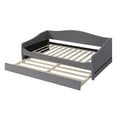 thumbnail image 5 of Twin Size Daybed with Trundle, Upholstered Teddy Fleece Twin Daybed Sofa Bed Frame with Light, Wood Slat Support, No Box Spring Needed, Easy Assembly, for Bedroom Living Room, Gray, 5 of 9