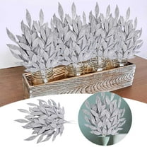 Christmas Glitter Leaves Gold Leaf Picks Spray Tree Picks Giltter For Christmas Tree DIY Xmas Wreath Garland Vase Fillers 10PCS Christmas Decorations Christmas Gifts For Grandkids Silver 32.2X10.5CM