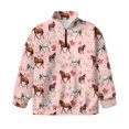 thumbnail image 4 of Uorisanigo Oversized Sweatshirts for Girls Floral Western Horse Pink Long Sleeve Zipper Sweatshirt Fall Spring Outfits Clothes Half Zip Mock Neck Pullover Jackets Casual Hoodies, 4 of 7