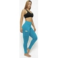 thumbnail image 4 of Leggings with Pockets Leggings for Women with Pockets, High Waisted, Extra Soft Milky Blue XS - S, 4 of 5