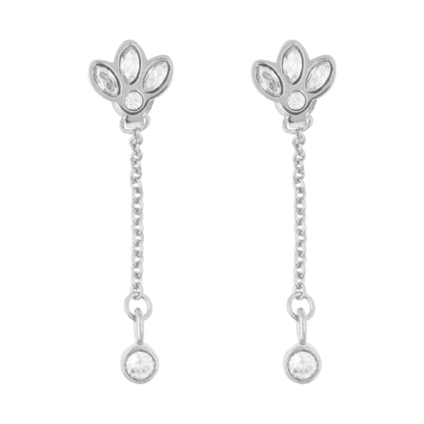 Arete para Mujer con Cristal Swarovski Blossom – Bañado en Rodio– Arete Elegante y Brillante, Aretes de Mujer de Moda– Joyería para Mujer de Moda– Regalo especial Ortiz Espinosa Temporada