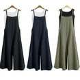 thumbnail image 5 of KOMOO Women Loose Suspenders Overalls Plus Size Linen Jumpsuit with Tank Top Skirt Trousers, 5 of 6