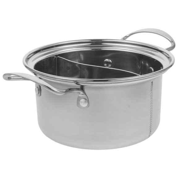 ibasenice Silver Stainless Steel Soup Pot with Lid Easy to Clean Cooking Pot
