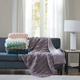 thumbnail image 1 of Ruched Fur Throw Grey 50x60", 1 of 4