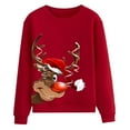 thumbnail image 3 of Pull de Noël pour Femmes Imprimé Graphique Mode Chandail en Molleton Veste Mi-Longue Col Rond Cardigan d'Hiver Chandail à Capuchon Doux Manches Longues Fermeture Blouse, 3 of 6