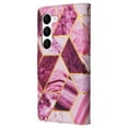 thumbnail image 3 of SaniMore for Samsung Galaxy S24  2024 Case, PU Leather Luxury Marble Flip Cover with Detachable Wrist Strap Card Slot Kickstand Shockproof Magnetic Buckle Protective Shell for Galaxy S24, Purple, 3 of 8