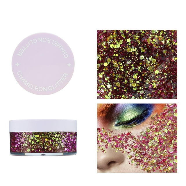Ganfancp Colorido Camaleones de Lentejuelas Sombra de Ojos Gel de Lentejuelas Crema para El Cuerpo Maquillaje de Escenario de Discoteca 50G Rebajas Hoy Liquidación 1 Gel de Purpurina