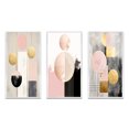 thumbnail image 2 of Designart "Retro Geometry Pink Gold Full Moon Bloom VIII" Modern Geometric Framed Wall Art Set Of 3 - Pink Abstract Frame Gallery Wall Set For Home Decor, 2 of 7