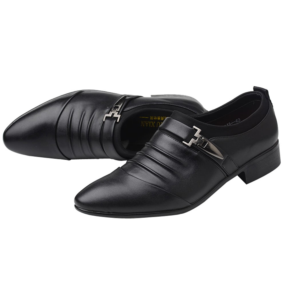 British Mens Faux Leather Round Toe Oxford Flats Lace Up Business Dress Shoes 
