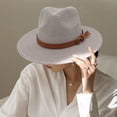 thumbnail image 3 of Panama Hat Straw Weaving UV Protection Men Women Foldable Anti Sun Cap for Beach, 3 of 10